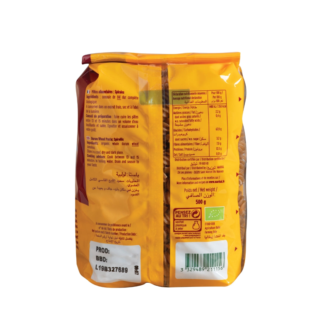 Organic Whole Fusilli Pasta - Medaid