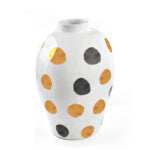 40 CM Modern Creative Ceramic Vase with Polka Dots for Living Room Office Porch Desktop - Medaid