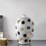 40 CM Modern Creative Ceramic Vase with Polka Dots for Living Room Office Porch Desktop - Medaid