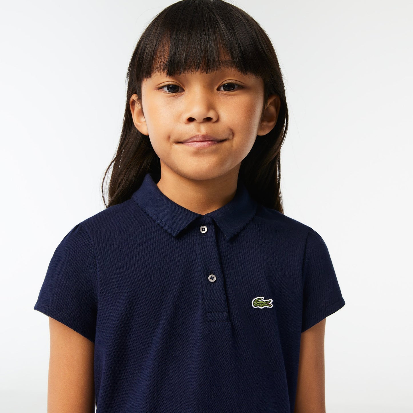 Girls' Lacoste Scalloped Collar Mini Piqué Polo Shirt - PJ3594 - Medaid International
