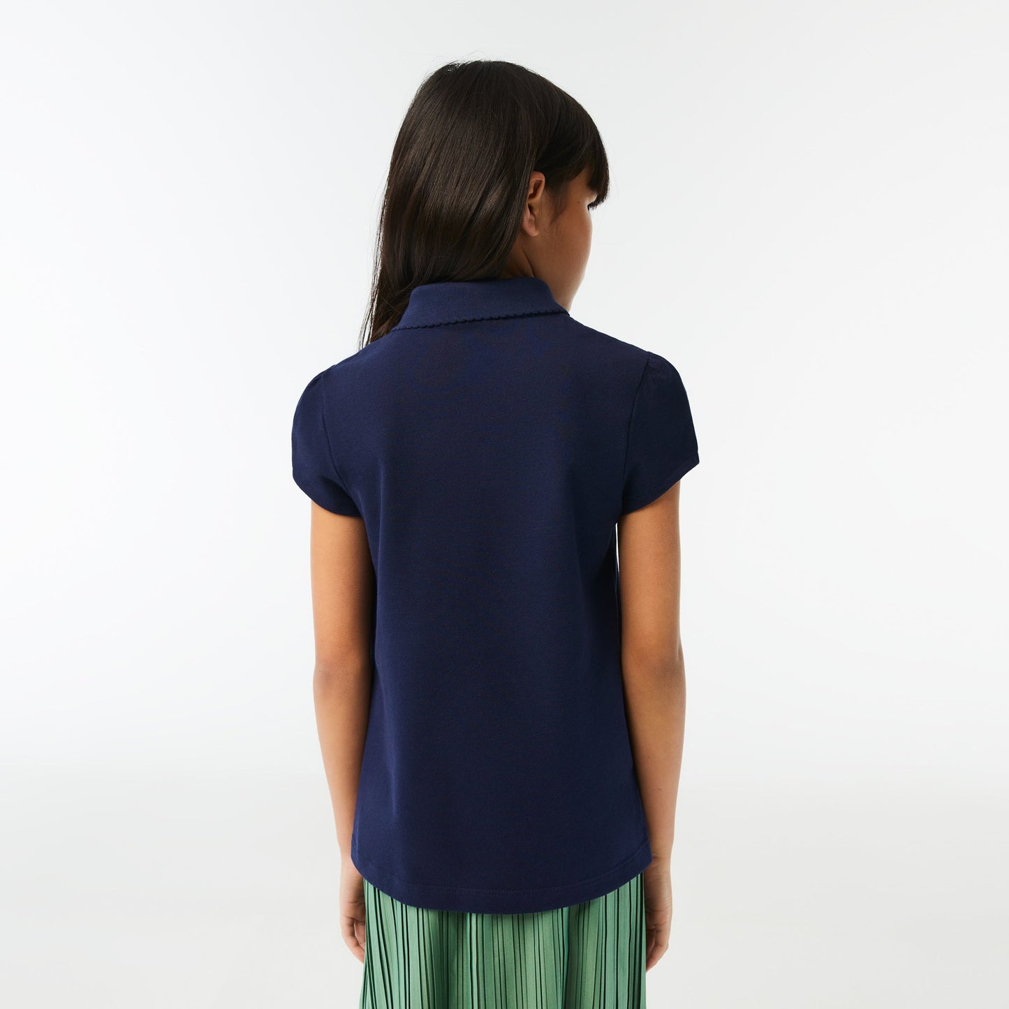 Girls' Lacoste Scalloped Collar Mini Piqué Polo Shirt - PJ3594 - Medaid International