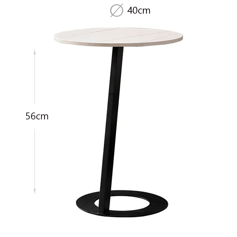 40 CM, Pillar Side Table with Marble Top, Coffee Table for Living Room, Guest Room, Bedroom - Medaid