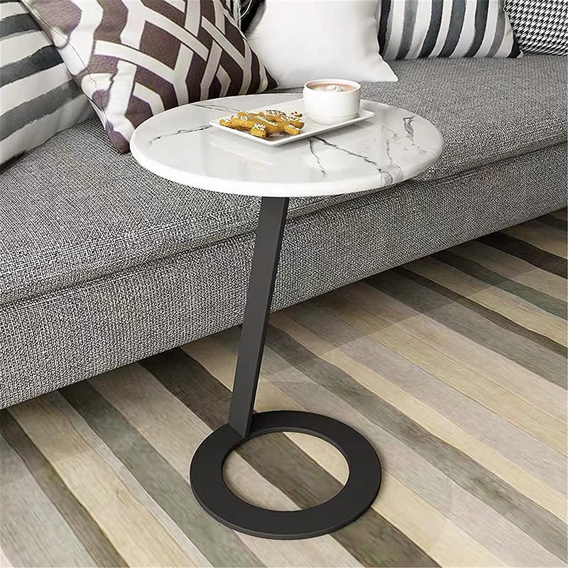 40 CM, Pillar Side Table with Marble Top, Coffee Table for Living Room, Guest Room, Bedroom - Medaid
