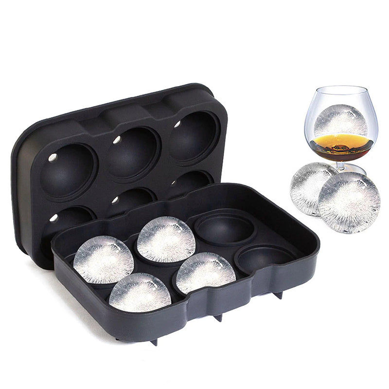 Silicone Sphere Ice Mold with Cover, 6 Round Ice Balls - Medaid
