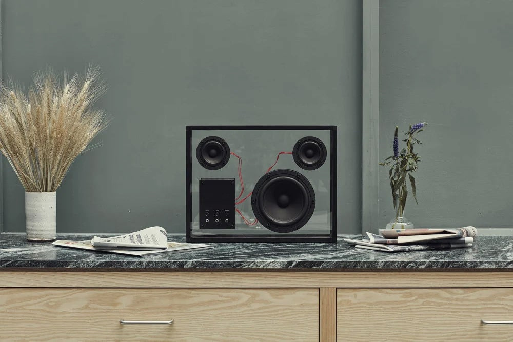 34 CM Large Tempered Glass Speaker with AUX Portable Speaker - Medaid