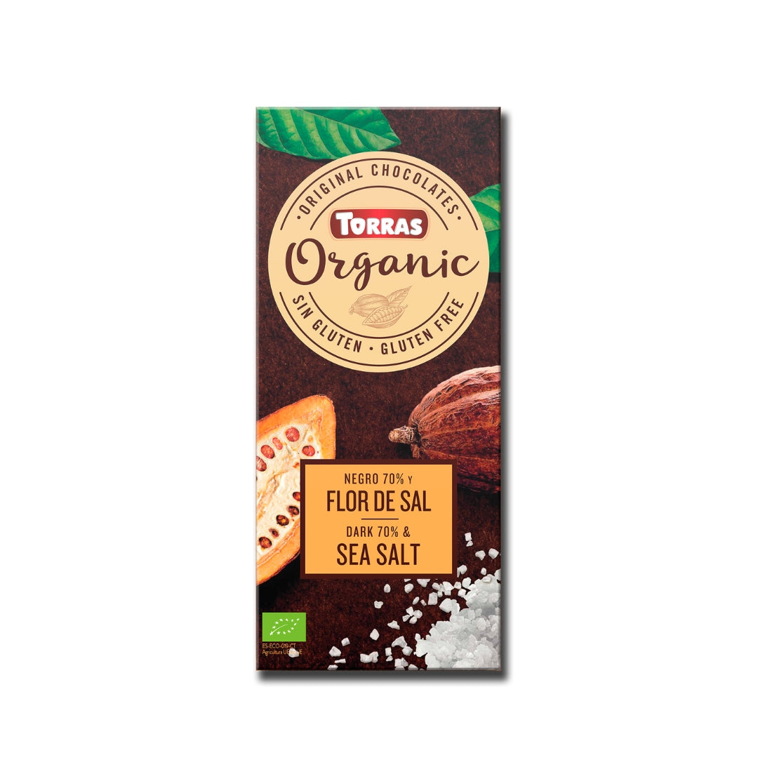 Organic Dark Chocolate 70% Cacao With Sea Salt