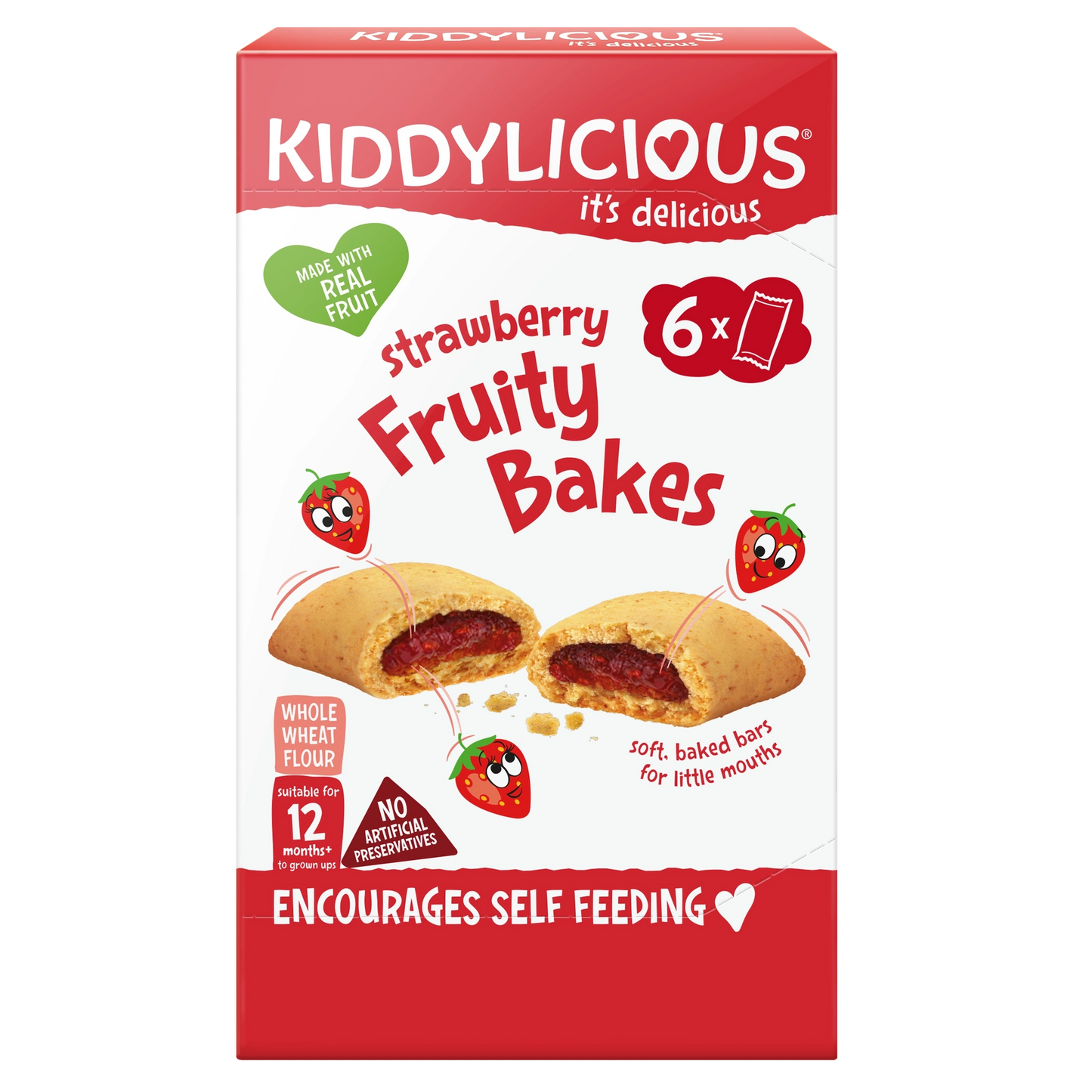Fruity Bakes 6-pack | Strawberry | Toddler & Kids Snacks | Kiddylicious - Medaid