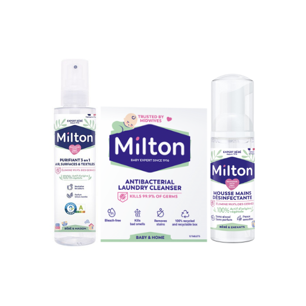 10% OFF Milton Antibacterial Hand Foam + Milton 3 in 1 Purifying Spray 200ml + Milton Antibacterial Laundry Tablets - Medaid