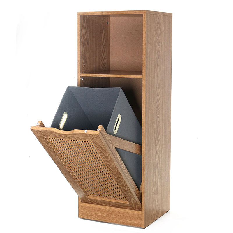 99 CM Waterproof Wooden Bamboo Cabinet with Tilt Out Laundry Hamper and Storage Shelf Storage and Organizer Cabinets for Bathroom and Laundry Room - Medaid