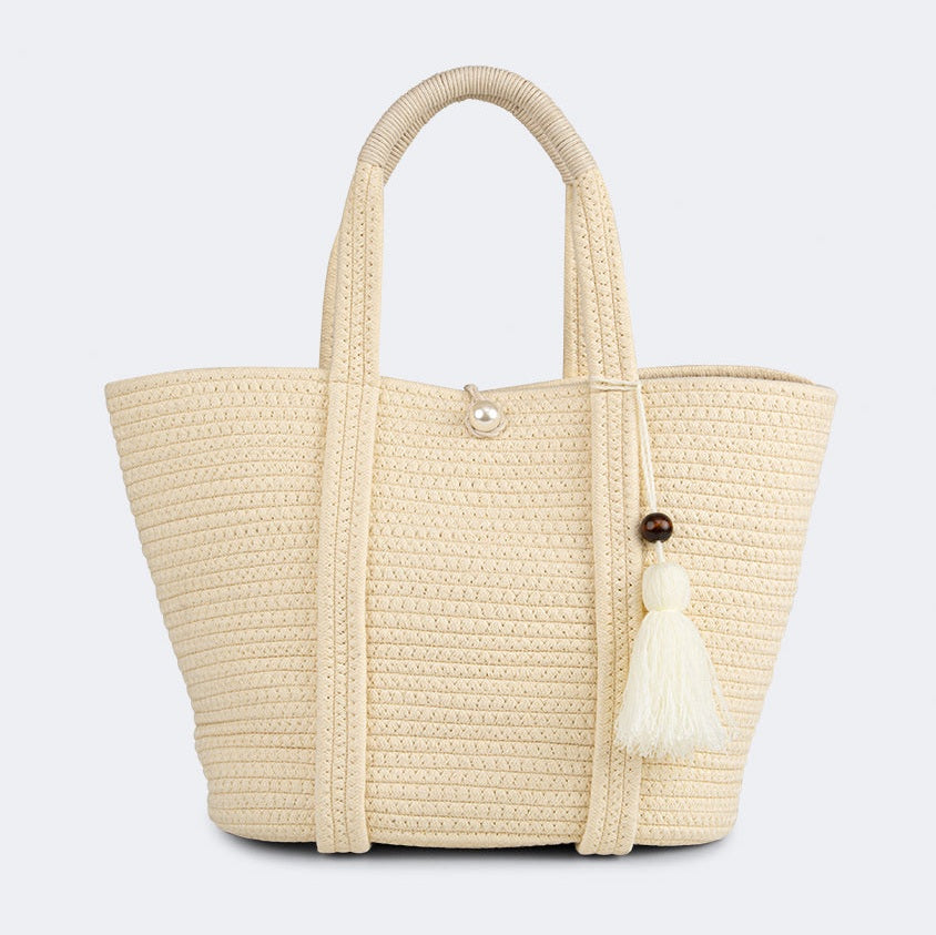 Oil And Gaz Chic Women Beach Bag Begie - Medaid