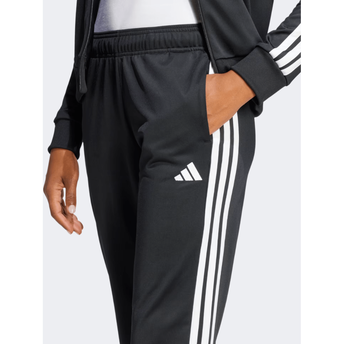 Adidas Essential 3 Stripes Women Sportswear Tracksuit Black - Medaid
