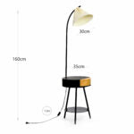 160 CM, Coffee Table Floor Lamp with Drawer and Shelf for Living Room Bedside - Medaid