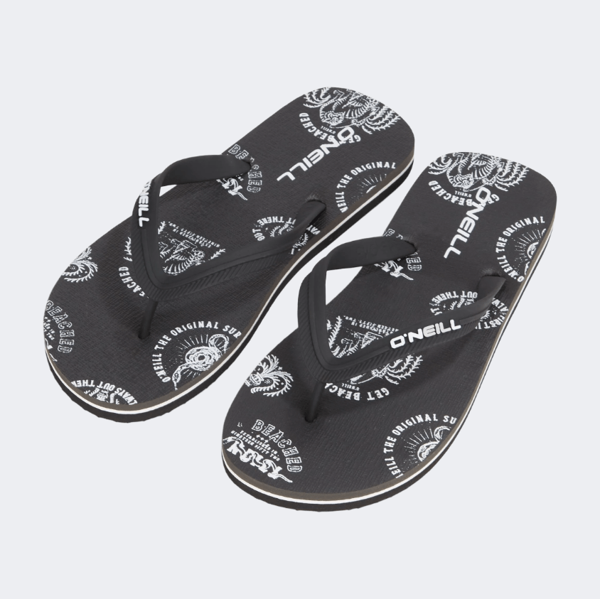 Oneill Profile Graphic Men Beach Slippers Black - Medaid International