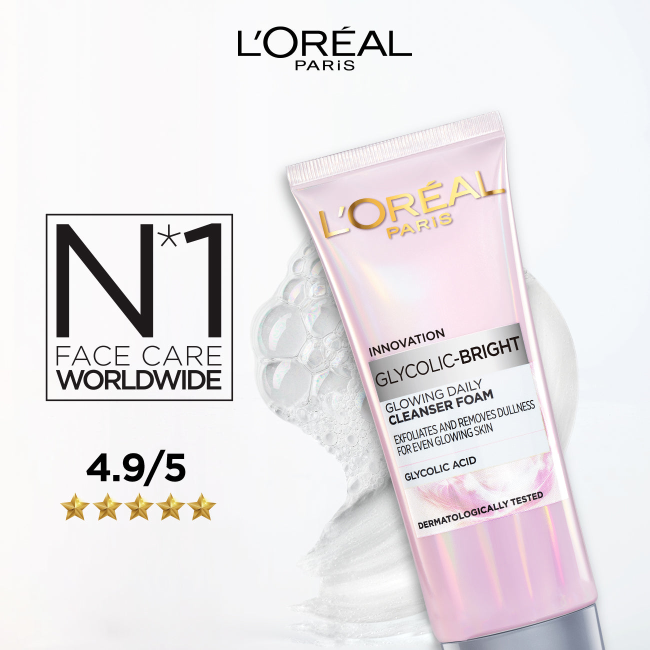 L’Oréal Paris Glycolic Bright Instant Glowing Face Wash 100ml - Medaid