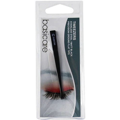 Tweezers Matt Black Flat Tips - Medaid - Lebanon