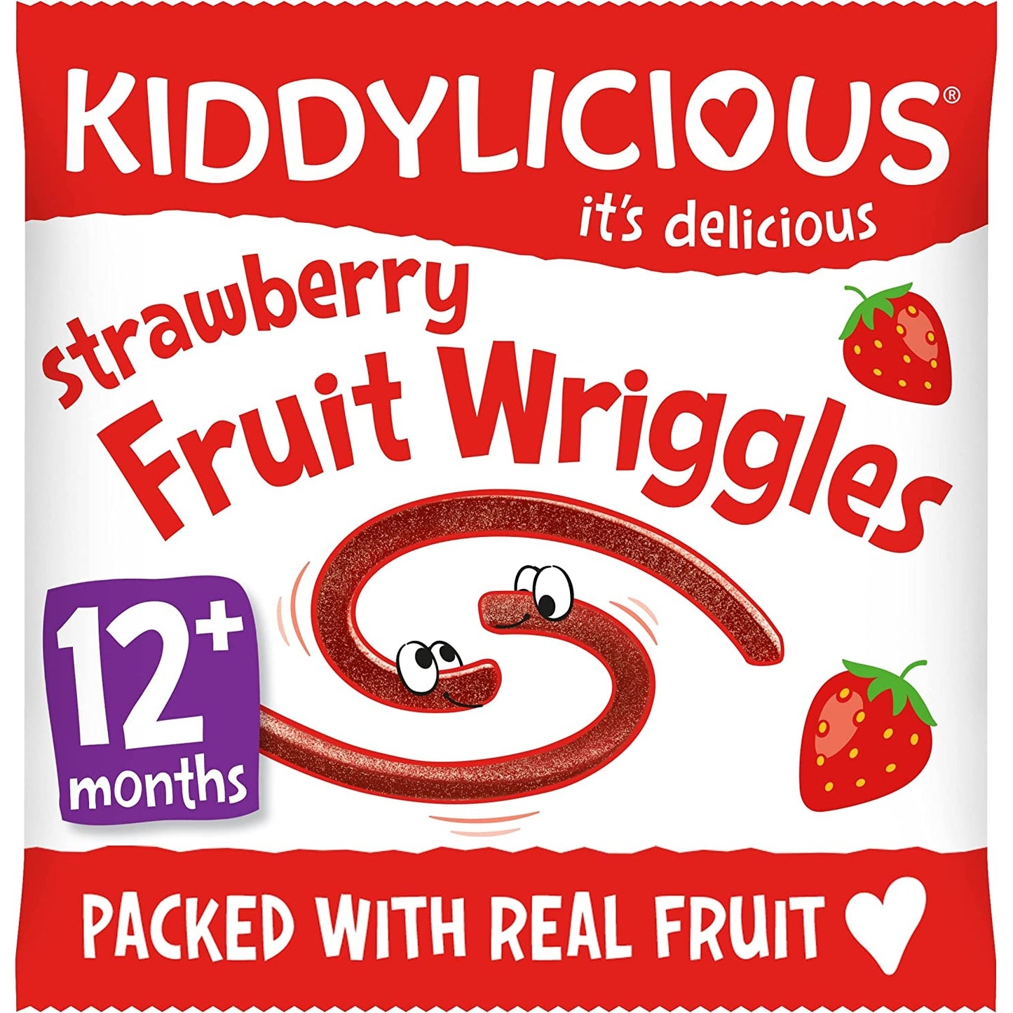 Kiddylicious Strawberry Wriggles - Delicious Real Fruit Treat for Kids - Suitable for 12+ Months - Medaid - Lebanon