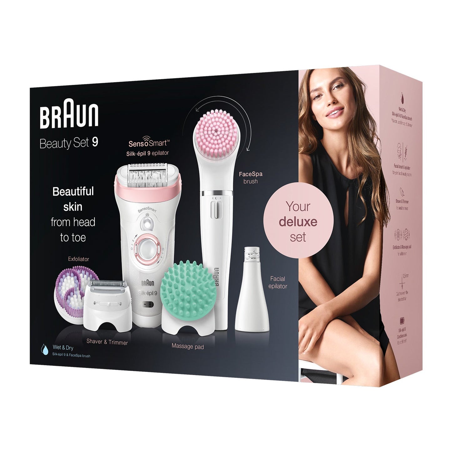 Braun Wet & Dry Silk-Epilator Beauty Set 9 9/985 BS - Medaid