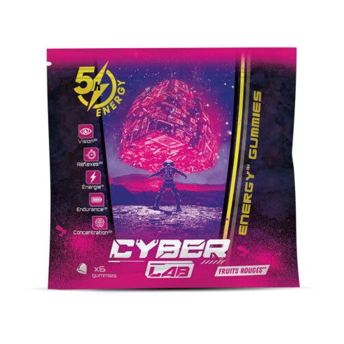 Energizing Gummies gaming, sport | 6 Gummies Taurine, Vitamin E, A, Vitamin B & Vitamin C, Caffeine, Zinc | Adult vitamins | Red Fruit Flavor |Sugar-free, gluten-free, coloring-free |CYBERLAB - Medaid - Lebanon