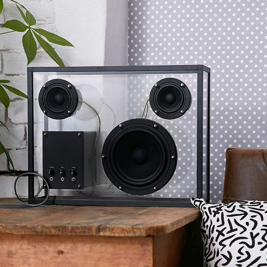 34 CM Large Tempered Glass Speaker with AUX Portable Speaker - Medaid