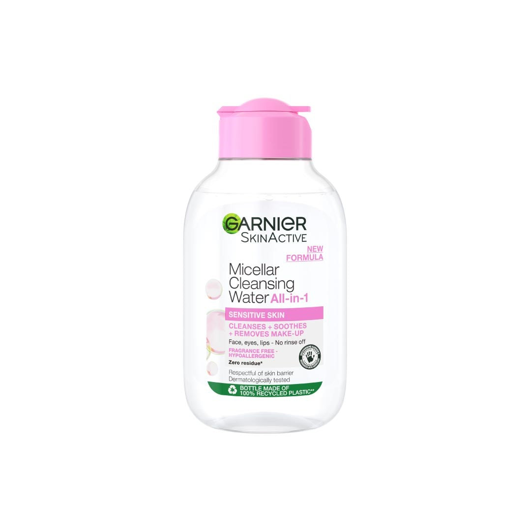 Garnier Micellar Water Facial Cleanser and Makeup Remover Pink for sensitive skin (3 sizes) - Medaid - Lebanon