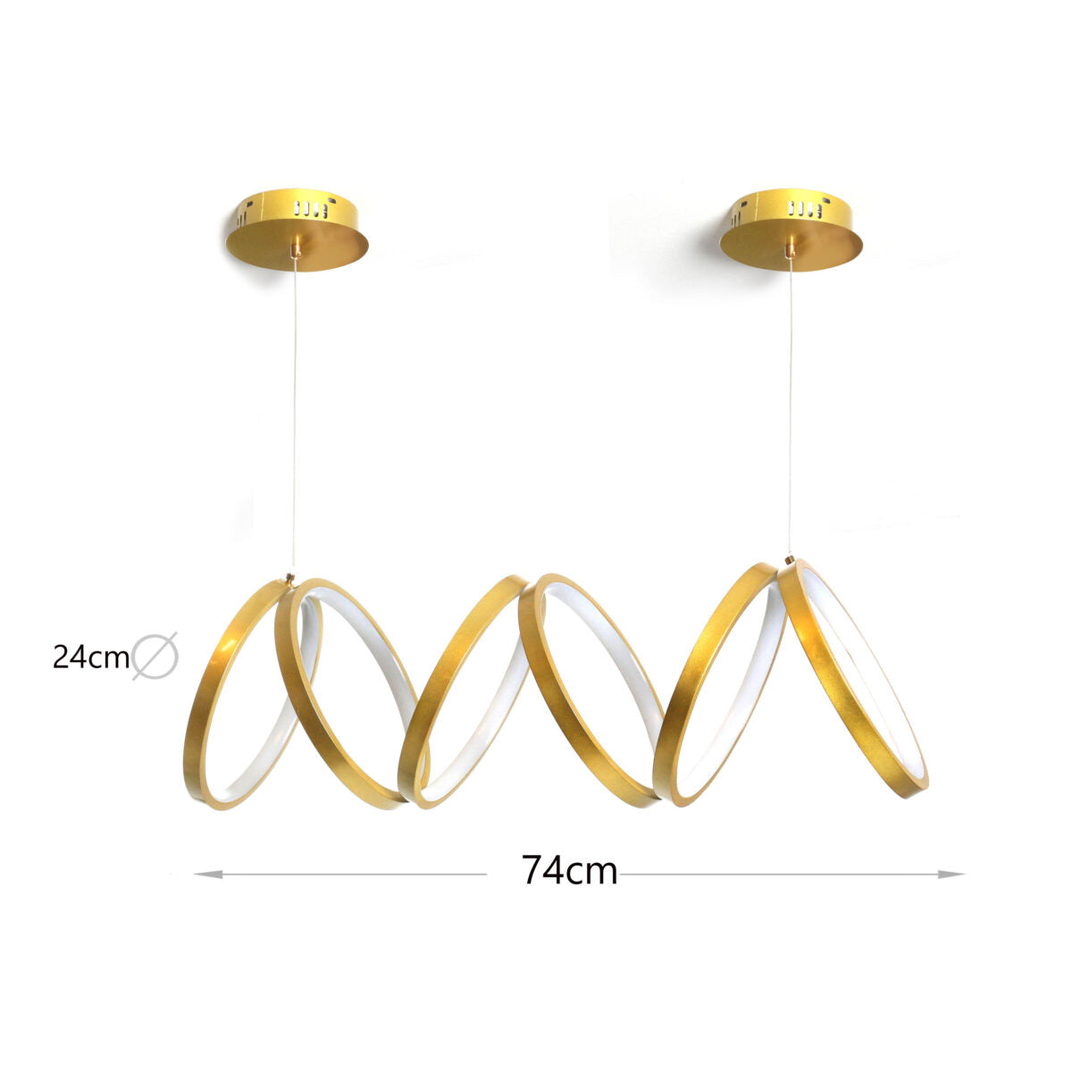 74 CM, Modern Hanging LED Circles Pendant Lights for Dining Room, Kitchen, Bedroom, Living Room - Medaid