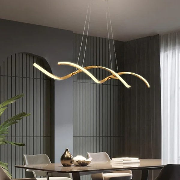 120 CM, Modern Hanging LED Helix Pendant Lights for Dining Room, Kitchen, Bedroom, Living Room - Medaid