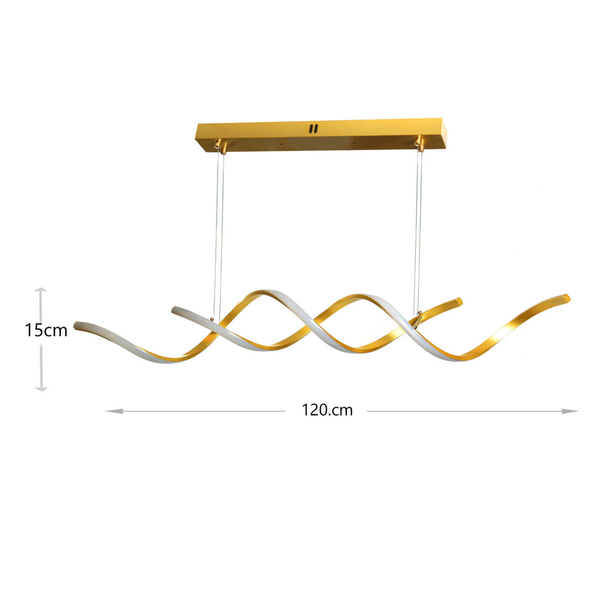 120 CM, Modern Hanging LED Helix Pendant Lights for Dining Room, Kitchen, Bedroom, Living Room - Medaid