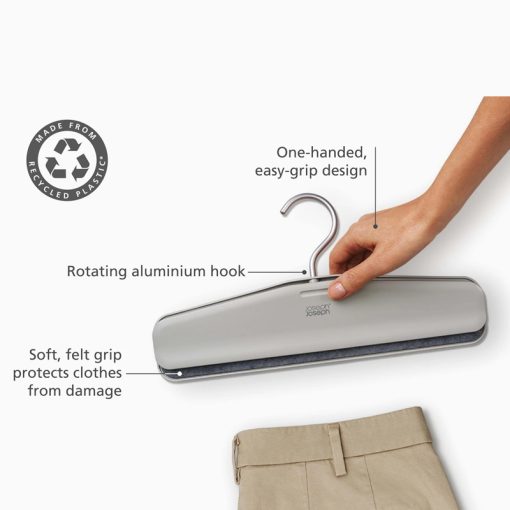 Joseph Joseph Orderly™ Easy-grip Set of 2 Ecru Skirt & Trouser Hangers - Medaid
