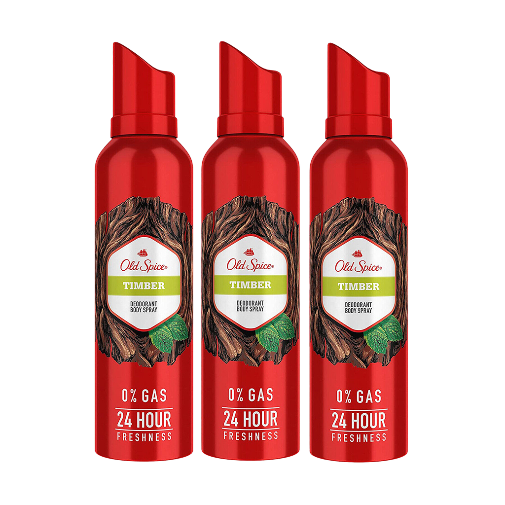 Old Spice Timber Spray Deodorant For Him - Pack of 3 - Medaid