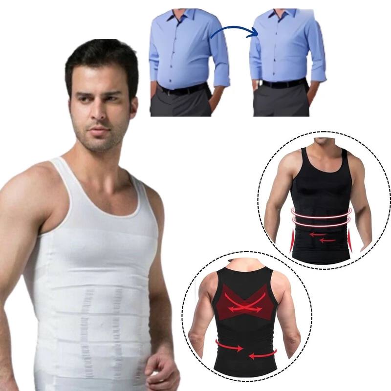 Slimming Vest for men | Mens Slimming Body Shaper Vest Shirt Abs Abdomen Slim - Medaid