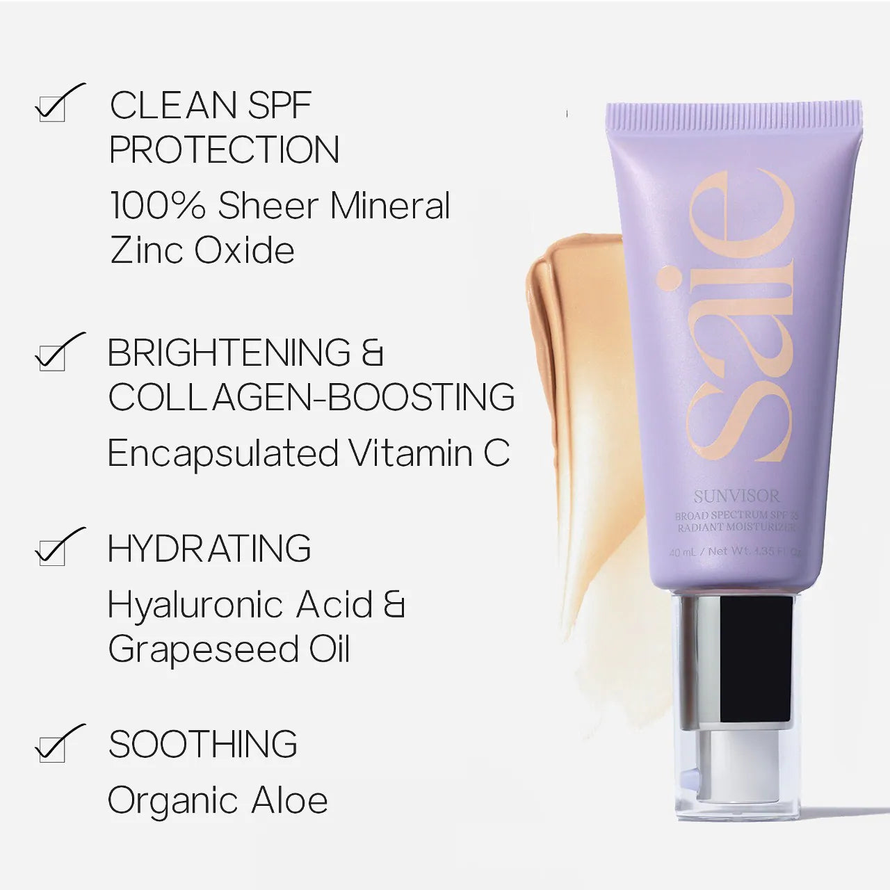 Saie - Sunvisor Radiant Moisturizing Face Sunscreen SPF 35 | 15 mL - Medaid