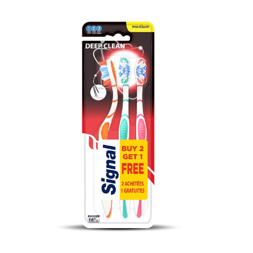 Signal Toothbrush Deep Clean Medium 2+1 Free - Medaid