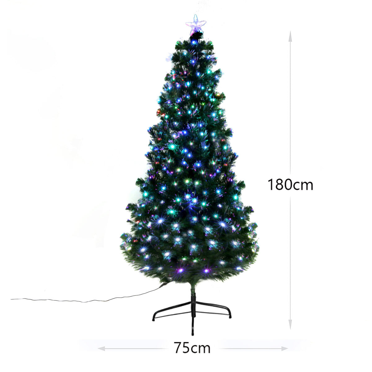 180 CM, Christmas Artificial Tree with L.E.D Light - Medaid