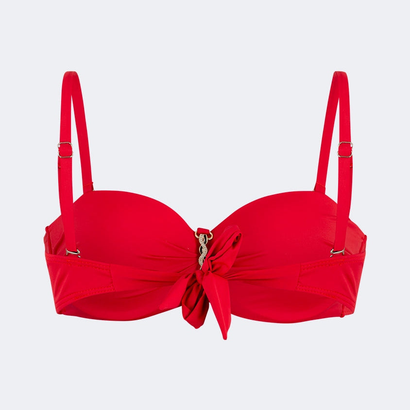 Oil And Gaz Stylish Women Beach Bandeau Bra Red - Medaid
