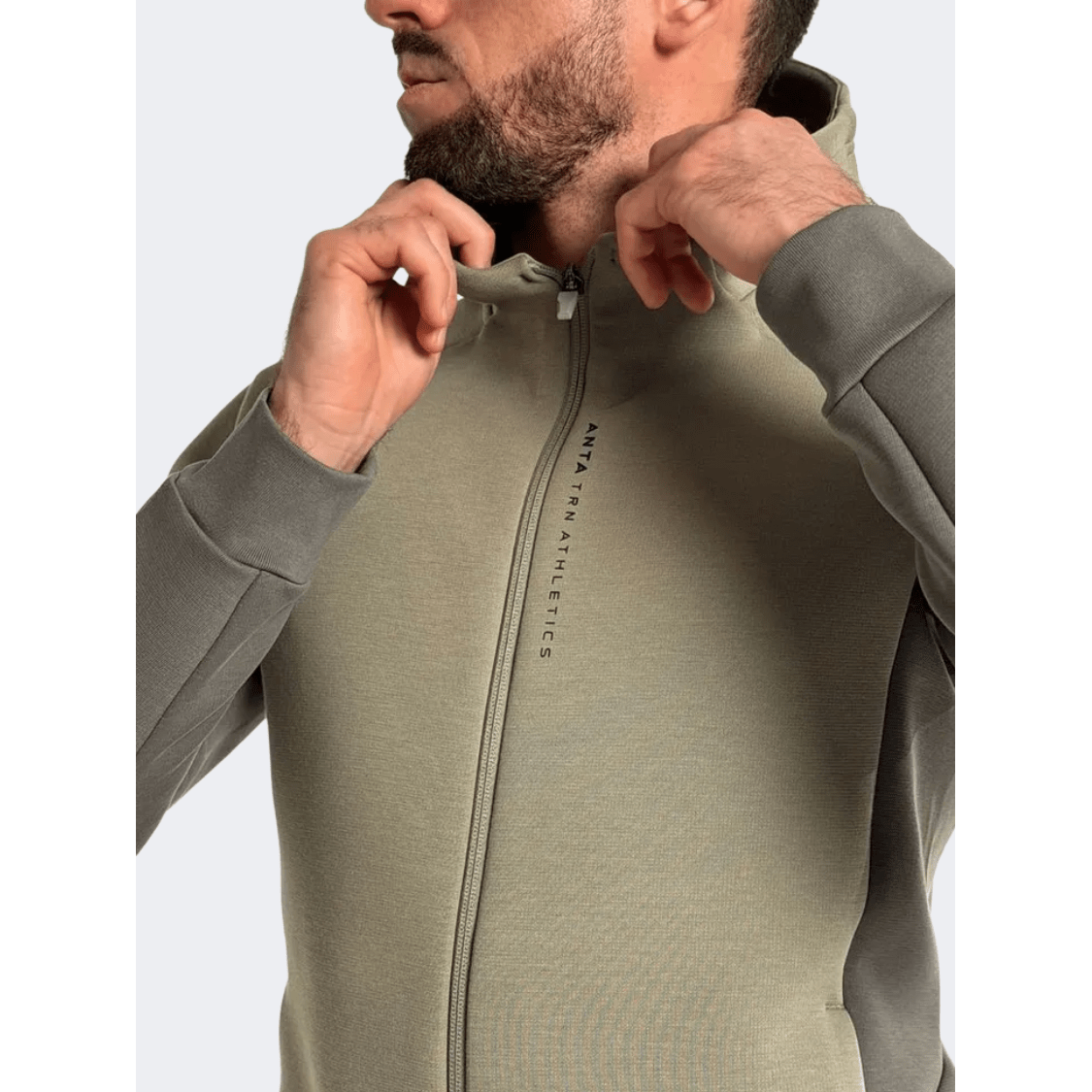Anta Knit Men Training Track Top Bean Green - Medaid International