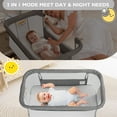 AILEEKISS Baby Bassinet Bedside Sleeper, Height Adjustable Newborn Baby Bassinet with Wheels, Grey - Medaid