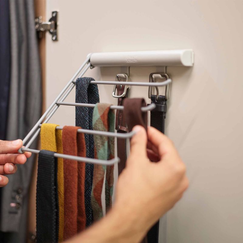 Joseph Joseph Orderly™ Ecru Belt, Tie & Scarf Hanging Rail - Medaid
