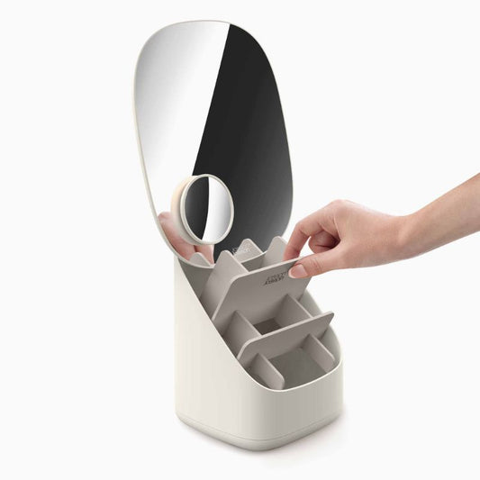 Joseph Joseph Viva Pedestal Mirror with Cosmetic Organiser - Medaid
