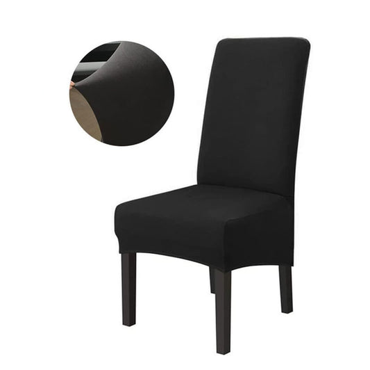 1 Seater Decorative Stretch Chair Slipcover with Elastic Bottom Anti Slip Chair Cover Fitted Furniture Protector Black - Medaid