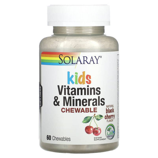 Solaray, Kids Vitamins & Minerals Chewable, Natural Black Cherry, 60 Chewables - Medaid