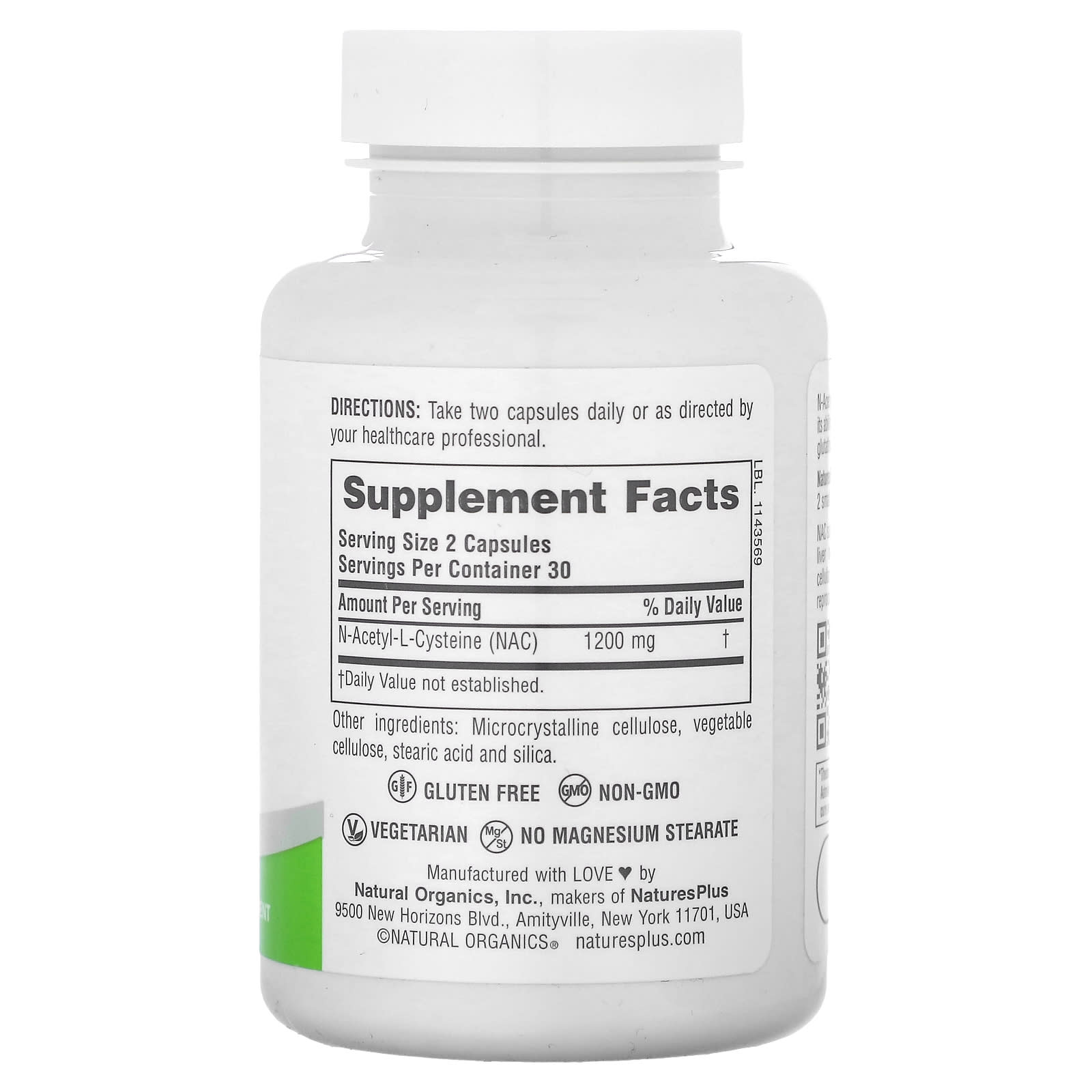 NaturesPlus, Pro NAC 1200, 60 Capsules - Medaid