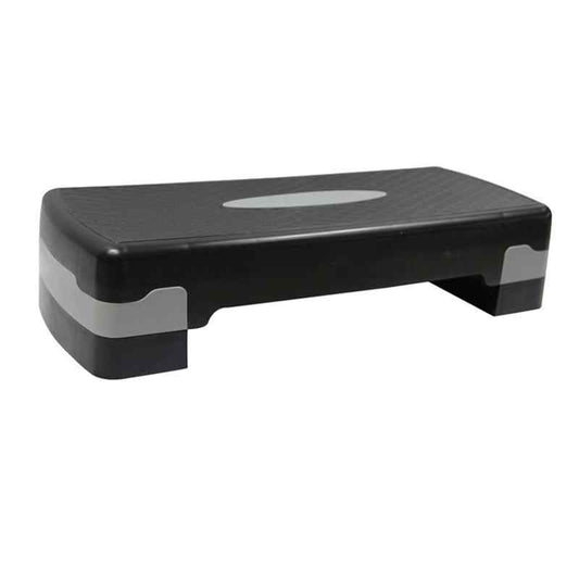 Heavy Duty Fitness Aerobic Step Adjustable Black & Grey With 2 Levels Up to 100 KG Support - Medaid