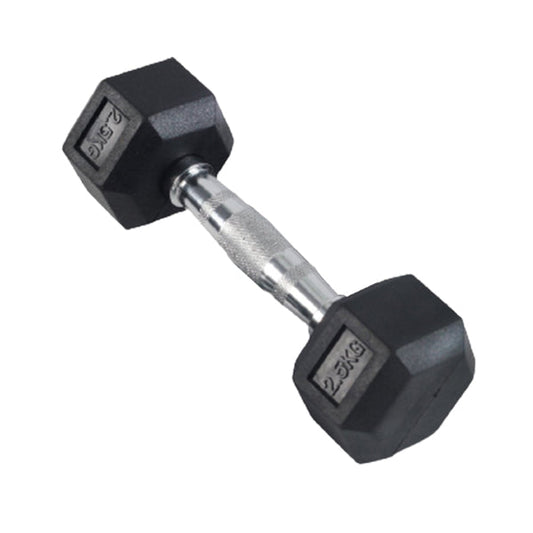 1 Piece Hex Rubber Coated Dumbbell 2.5kgs - Medaid