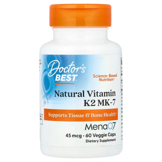 Doctor's Best, Natural Vitamin K2 MK-7 , 45 mcg, 60 Veggie Caps - Medaid