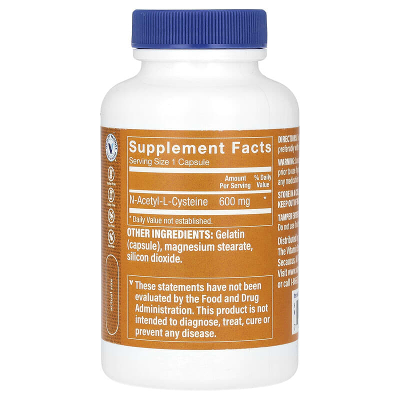The Vitamin Shoppe, NAC, 600 mg, 100 Capsules - Medaid