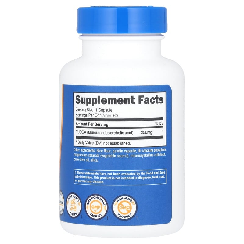 Nutricost, TUDCA, 250 mg, 60 Capsules - Medaid