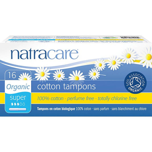 Natracare - Organic Cotton Tampons with Applicator Super 16s - Medaid