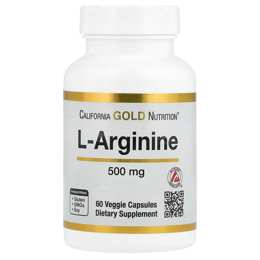 California Gold Nutrition, L-Arginine, 500 mg , 60 Veggie Capsules - Medaid