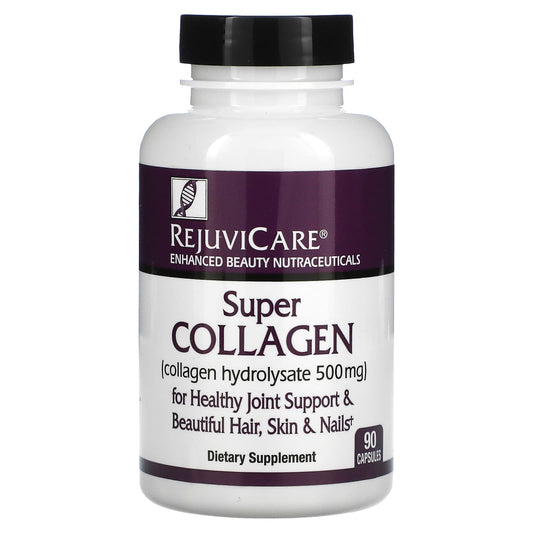Rejuvicare, Super Collagen, Collagen Hydrolysate, 500 mg, 90 Capsules - Medaid