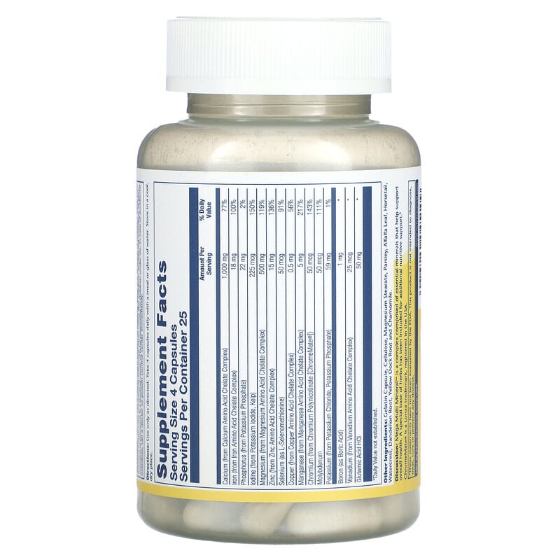 Solaray, Mega Multi Mineral, 100 Capsules - Medaid